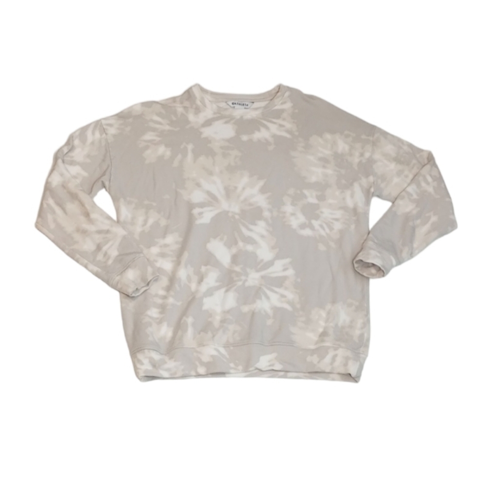 Athleta Pullover Womens Sz XS TP Balance Gray/White Tie-Dye Sweater Oversized